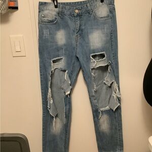 Distressed Blue Jeans for Men